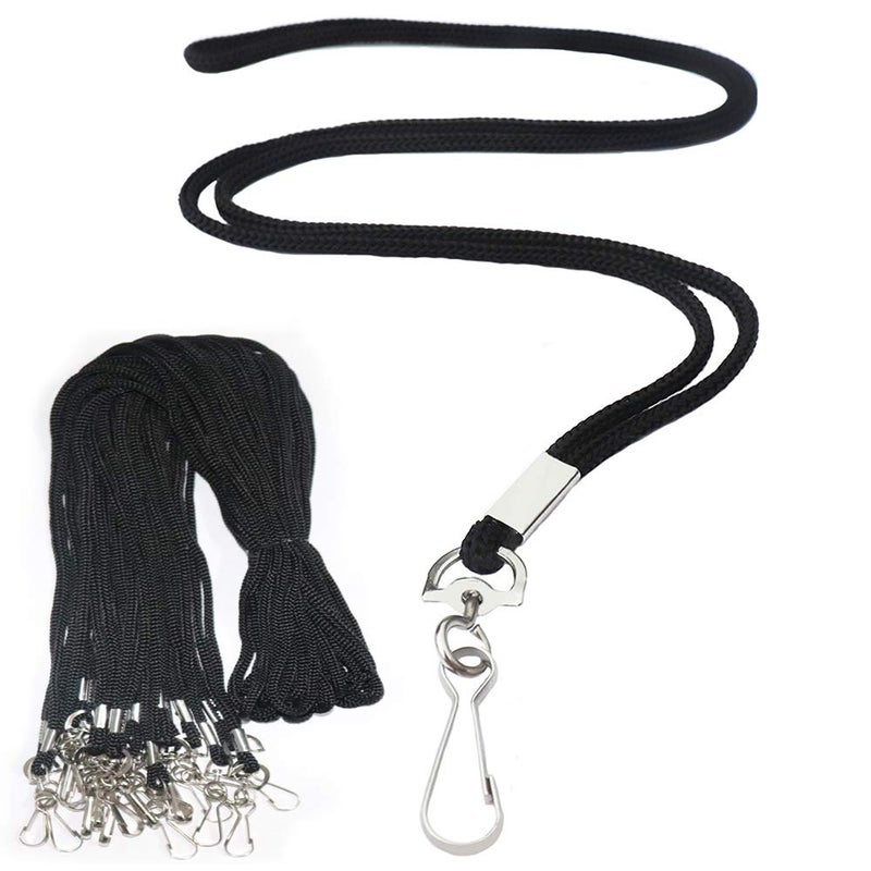BAITEER 120 Pcs Black Lanyards Premium Bulk Lanyards Round 36" with Swivel J Hook for ID Name Badge Holder, VIP, School, Kids, Coach, Conference, Festival and Hang Keys - Image 1